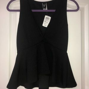 Black peplum top from Windsor! NEVER BEEN WORN